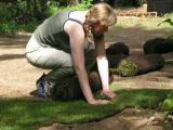Marion laying turf