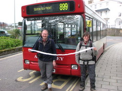 Dave & Ali with bus tickets (Jonathan)